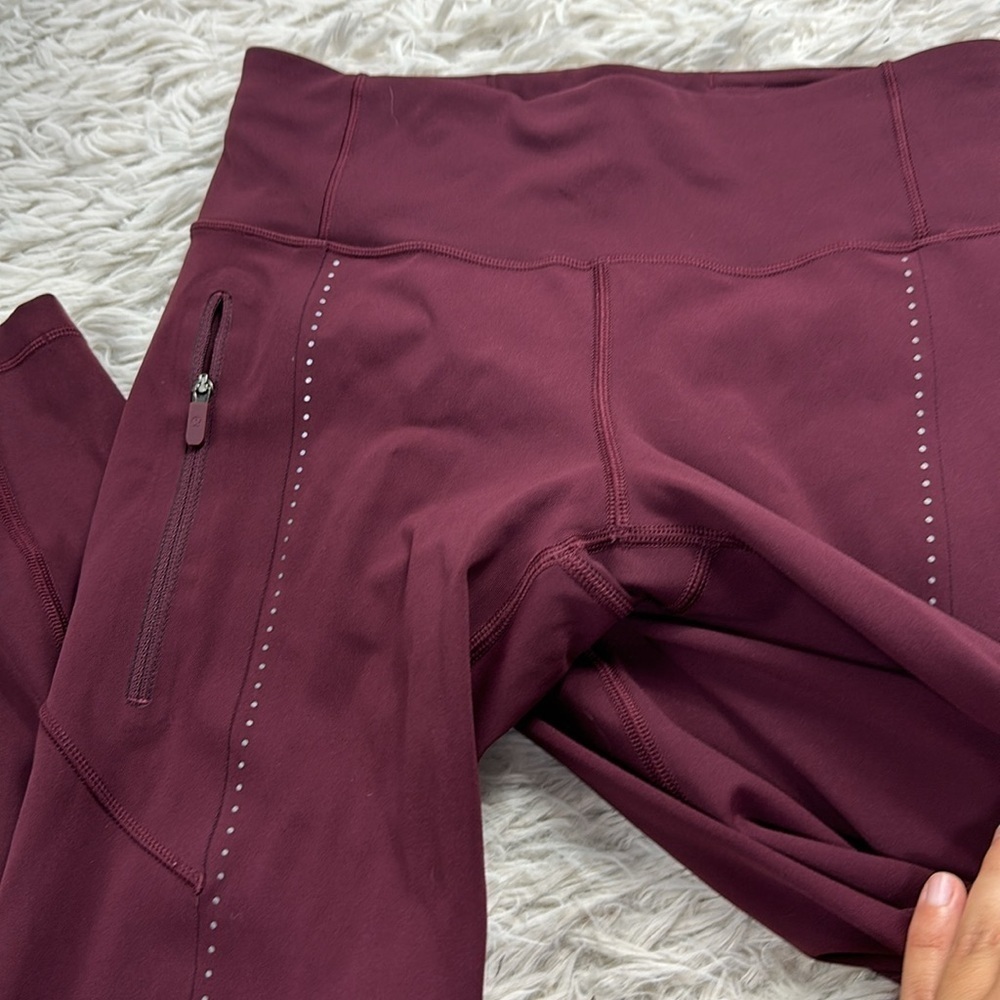 Lululemon Extra Mile Crop (Reflective 23") Garnet - Picture 2 of 7